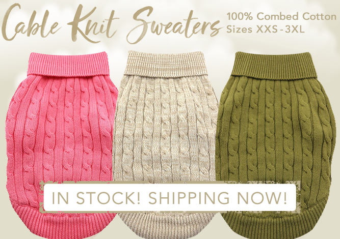 Doggie Design 100% Combed Cotton Cable Knit Sweaters